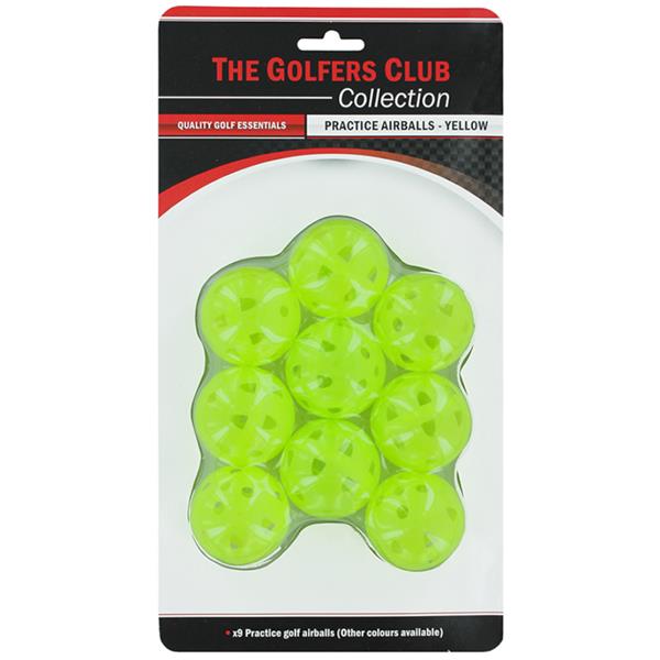 Golfers Club Airflow Practice Balls - Yellow