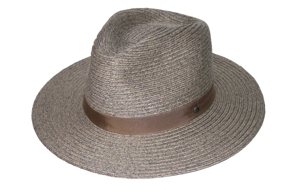 RIGON EV450A STUART FLEXIBRAID® FEDORA HAT- GREY/TAUPE COMBO