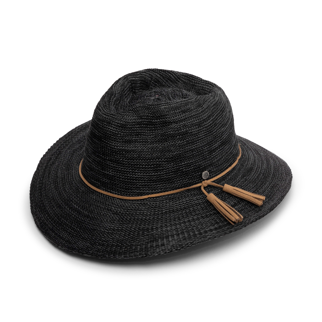 RIGON EV090 CAROLINE FEDORA HAT - MIX BLACK